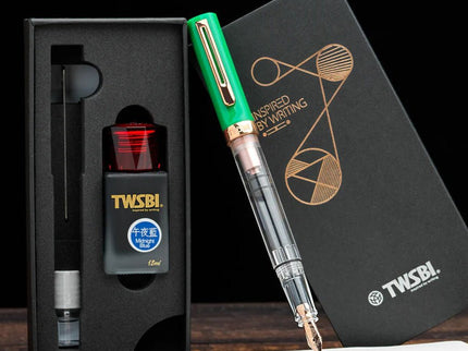 Set Pluma Fuente Eco T - Royal Jade Rose Gold Set with Ink - ColorSwatch