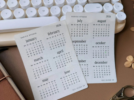 Stickers - 2026 Elegant Calendar - Clear - Monday Start - ColorSwatch