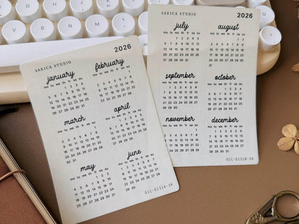 Stickers - 2026 Playful Calendar - Clear - Monday Start - ColorSwatch