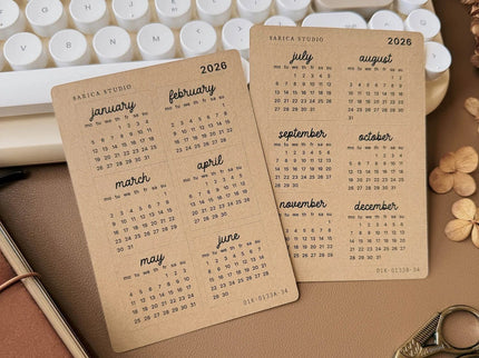 Stickers - 2026 Playful Calendar - Kraft - Monday Start - ColorSwatch