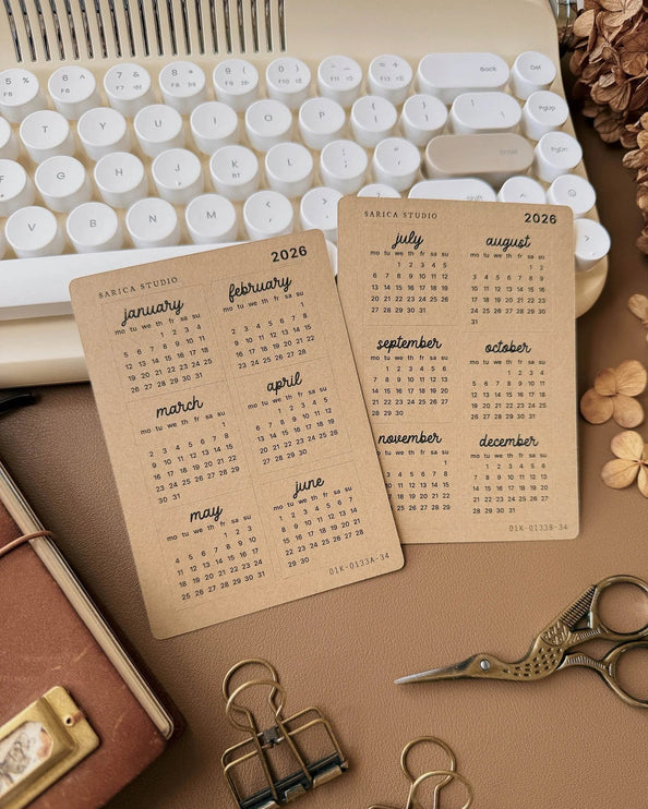 Stickers - 2026 Playful Calendar - Kraft - Monday Start - ColorSwatch
