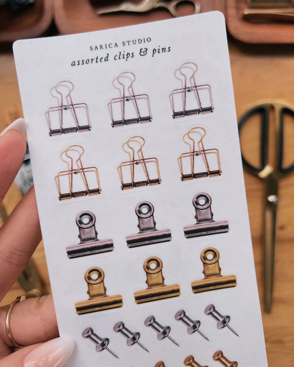 Stickers - Assorted Clips & Pins - ColorSwatch