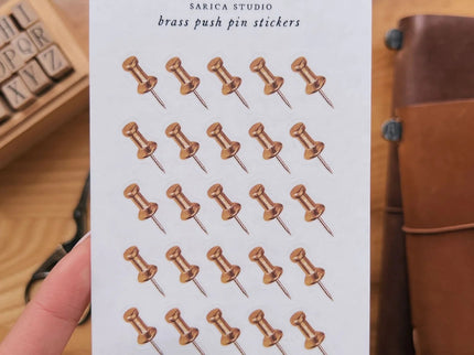 Stickers - Brass Push Pin - ColorSwatch