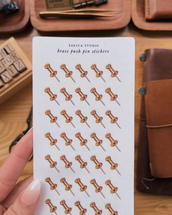 Stickers - Brass Push Pin - ColorSwatch