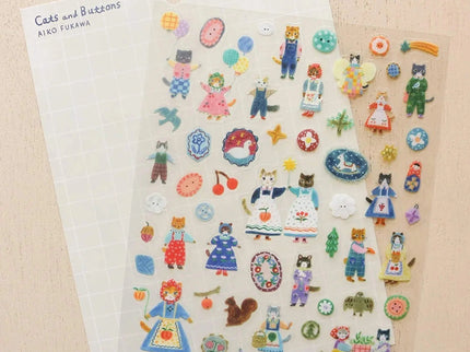 Stickers - Cats and buttons - ColorSwatch