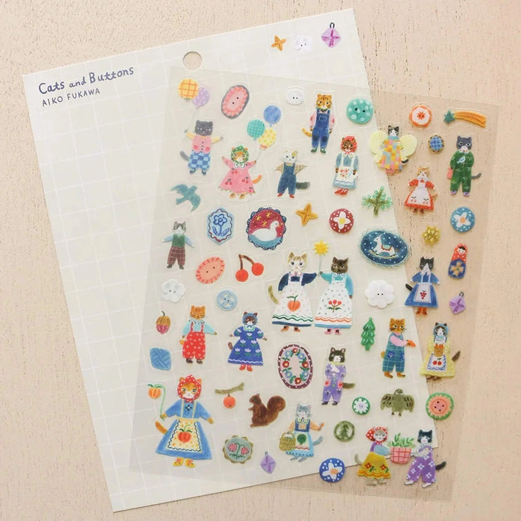 Stickers - Cats and buttons - ColorSwatch