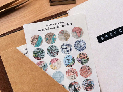 Stickers - Colorful Map Dot - ColorSwatch