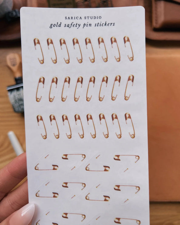 Stickers - Gold Safety Pin - ColorSwatch