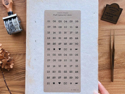 Stickers - Kraft Typewriter Date - ColorSwatch