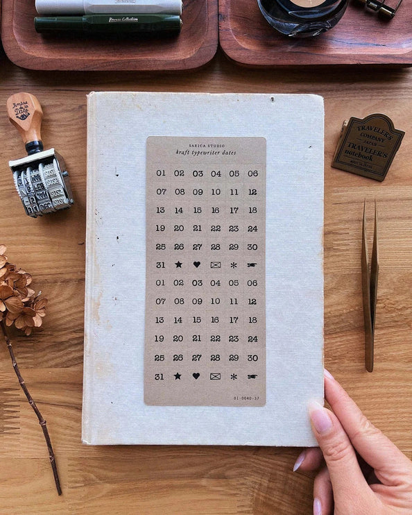 Stickers - Kraft Typewriter Date - ColorSwatch