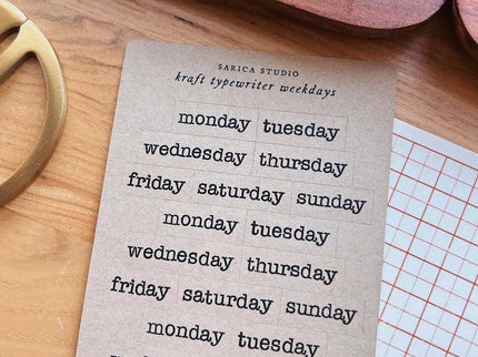 Stickers - Kraft Typewriter Weekday - ColorSwatch
