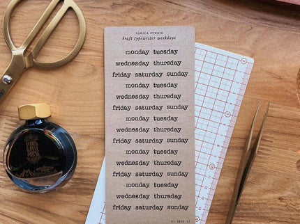 Stickers - Kraft Typewriter Weekday - ColorSwatch