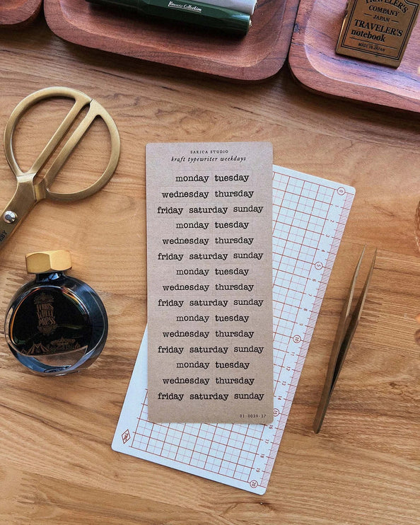 Stickers - Kraft Typewriter Weekday - ColorSwatch