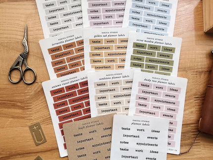 Stickers - Productivity Planner Labels - ColorSwatch