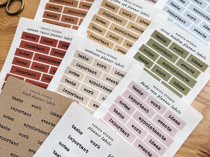 Stickers - Productivity Planner Labels - ColorSwatch