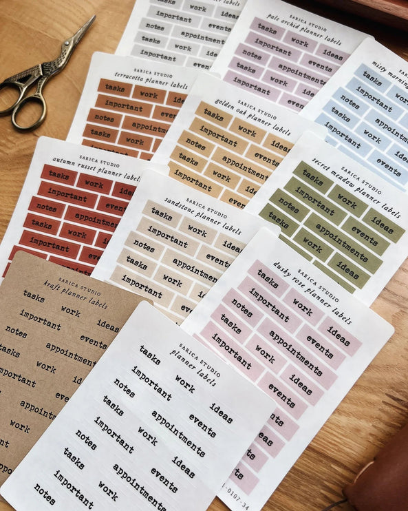 Stickers - Productivity Planner Labels - ColorSwatch