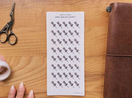 Stickers - Silver Push Pin - ColorSwatch
