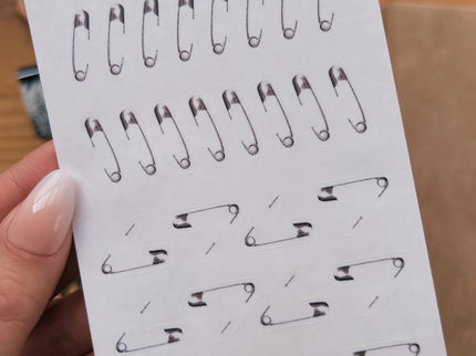 Stickers - Silver Safety Pin - ColorSwatch