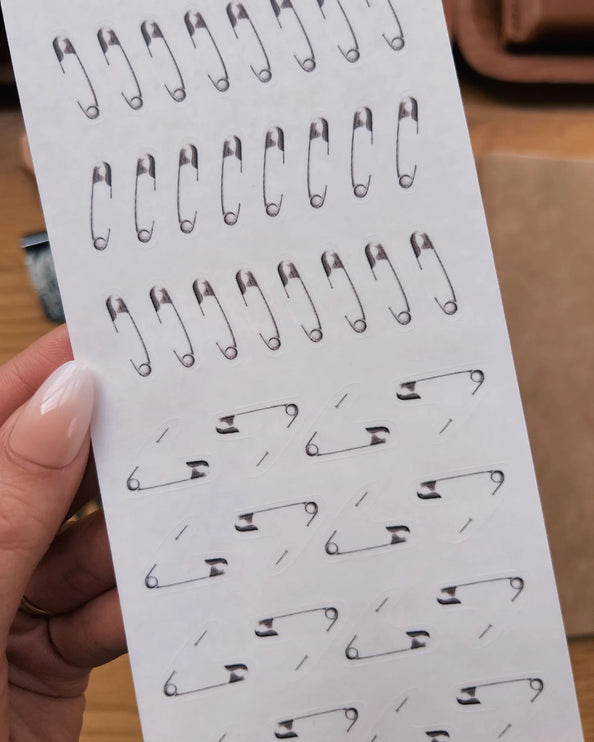 Stickers - Silver Safety Pin - ColorSwatch