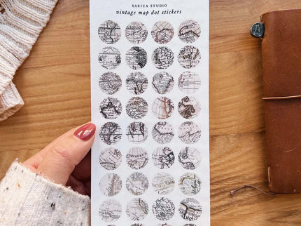 Stickers - Vintage Map Dot - ColorSwatch