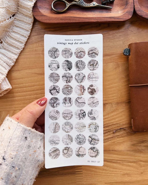 Stickers - Vintage Map Dot - ColorSwatch