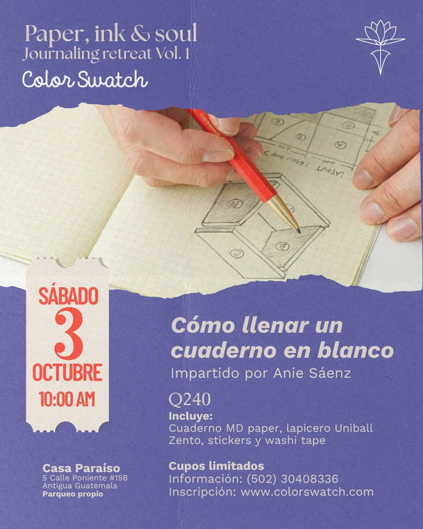 Taller - Cómo llenar un cuaderno en blanco - ColorSwatch