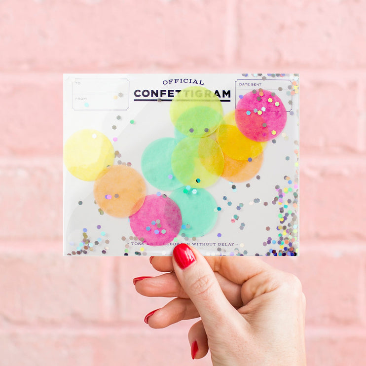 Tarjeta Confettigram - Disco - ColorSwatch