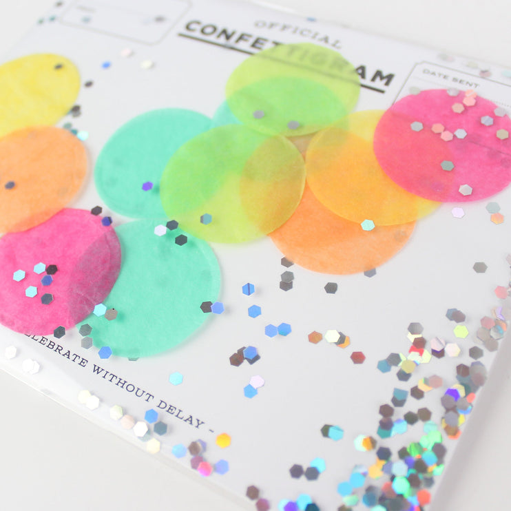 Tarjeta Confettigram - Disco - ColorSwatch