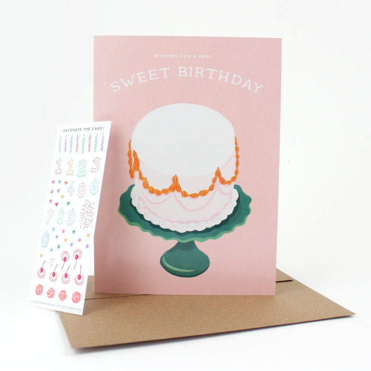 Tarjeta de Cumpleaños - Sticker Scene - Decorate a Cake - ColorSwatch