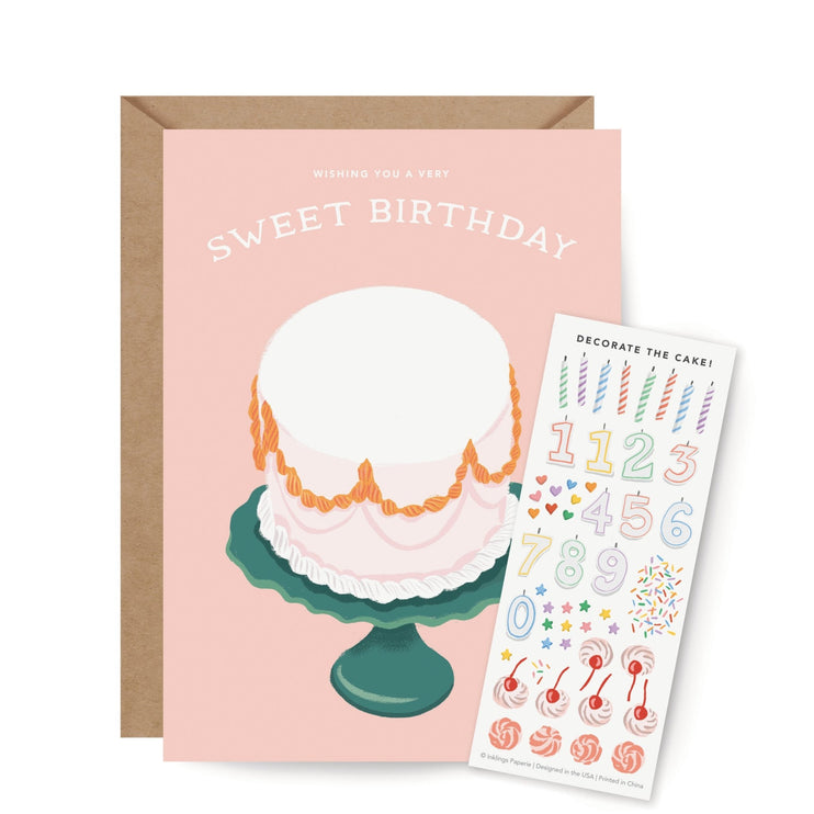 Tarjeta de Cumpleaños - Sticker Scene - Decorate a Cake - ColorSwatch