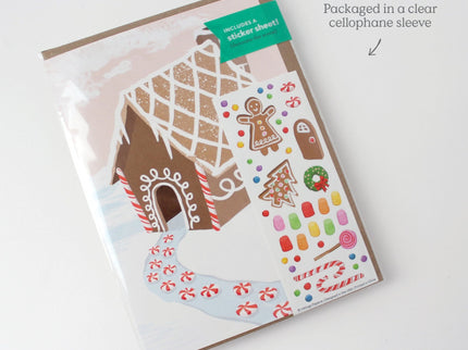 Tarjeta de Navidad - Sticker Scene - Casa de Gengibre - ColorSwatch