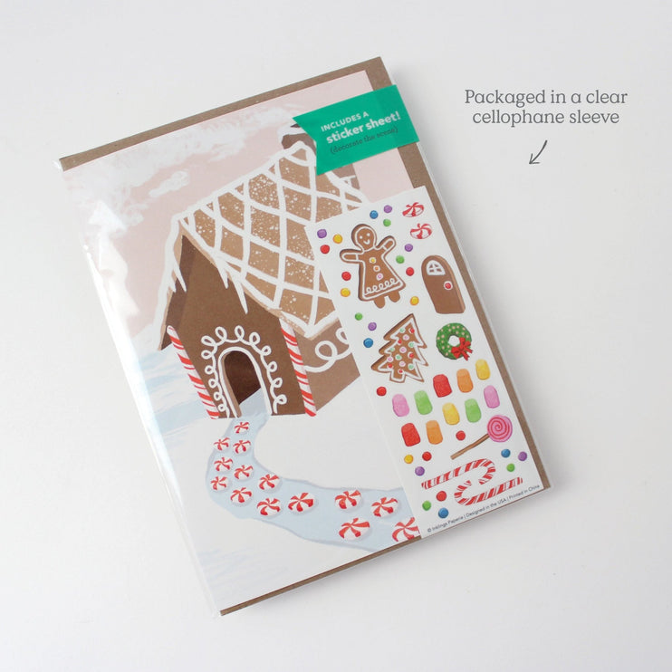 Tarjeta de Navidad - Sticker Scene - Casa de Gengibre - ColorSwatch