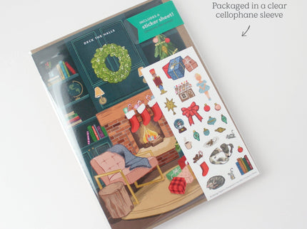 Tarjeta de Navidad - Sticker Scene - Cozy Fireplace - ColorSwatch