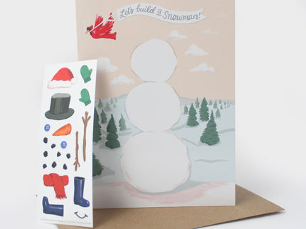 Tarjeta de Navidad - Sticker Scene - Snow Man - ColorSwatch