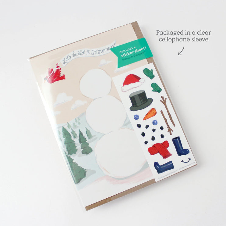 Tarjeta de Navidad - Sticker Scene - Snow Man - ColorSwatch