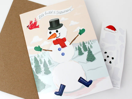 Tarjeta de Navidad - Sticker Scene - Snow Man - ColorSwatch