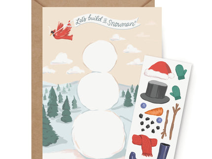 Tarjeta de Navidad - Sticker Scene - Snow Man - ColorSwatch