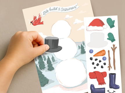 Tarjeta de Navidad - Sticker Scene - Snow Man - ColorSwatch