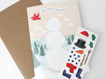 Tarjeta de Navidad - Sticker Scene - Snow Man - ColorSwatch