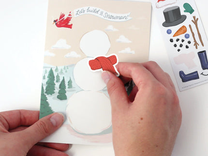 Tarjeta de Navidad - Sticker Scene - Snow Man - ColorSwatch