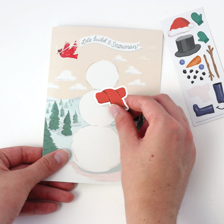 Tarjeta de Navidad - Sticker Scene - Snow Man - ColorSwatch