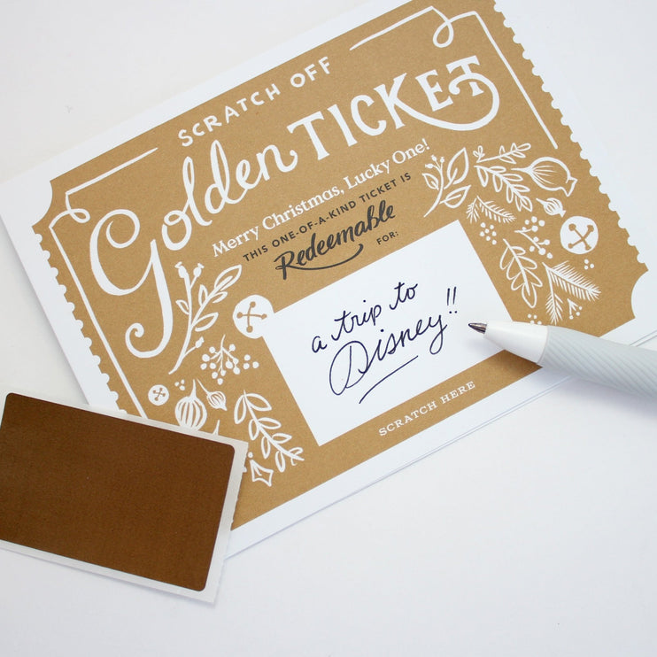 Tarjeta Raspable - Golden Ticket Navidad - ColorSwatch