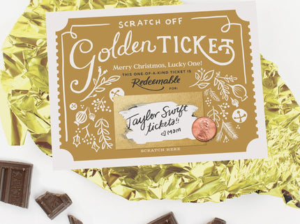 Tarjeta Raspable - Golden Ticket Navidad - ColorSwatch