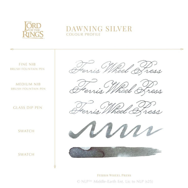 Tinta 10mL - Dawning Silver (Lord of the Rings) - ColorSwatch
