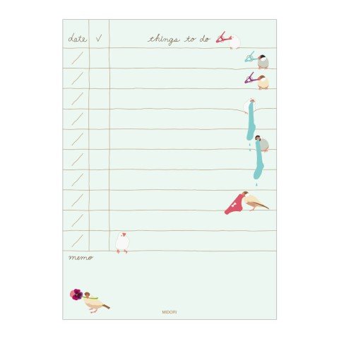 To Do Memo Pad - Pájaros - ColorSwatch