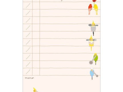 To Do Memo Pad - Pájaros - ColorSwatch