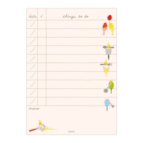 To Do Memo Pad - Pájaros - ColorSwatch
