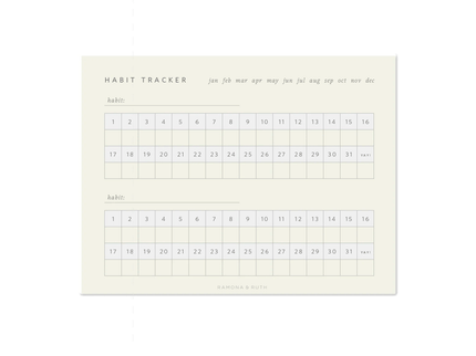 Tracker de Hábitos Mensual - 50 hojas - ColorSwatch