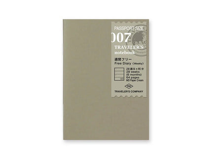 TRAVELER's notebook Refill - Passport - Free Diary Weekly - ColorSwatch