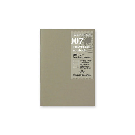TRAVELER's notebook Refill - Passport - Free Diary Weekly - ColorSwatch
